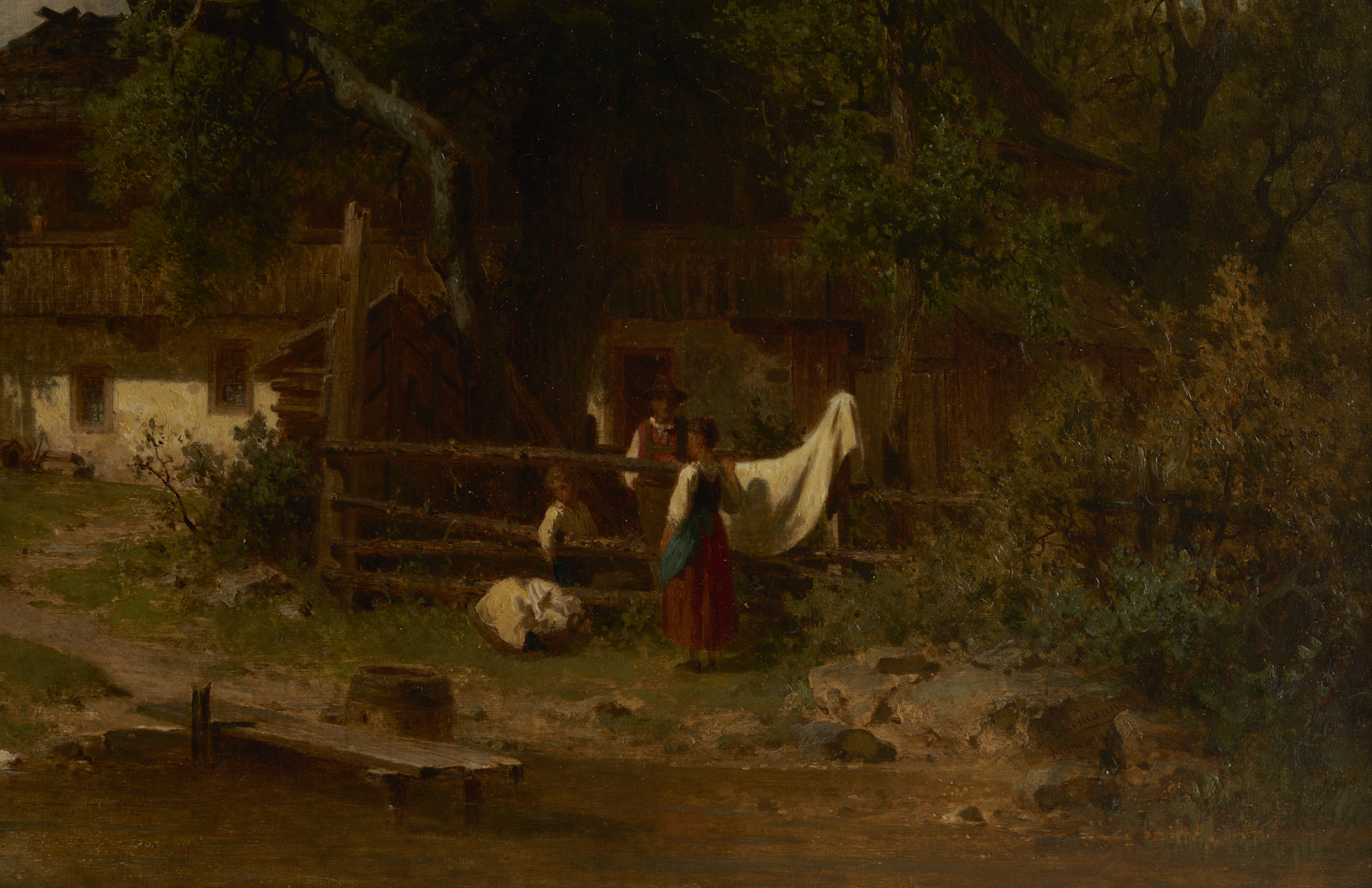 Lot 125: Arnold Meerman O/C Farm Scene