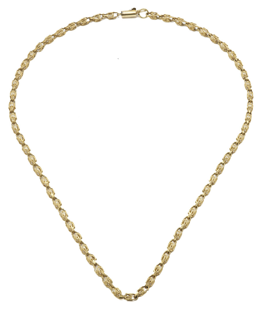 Lot 1261: 10K Yellow Gold Turkish Link Necklace