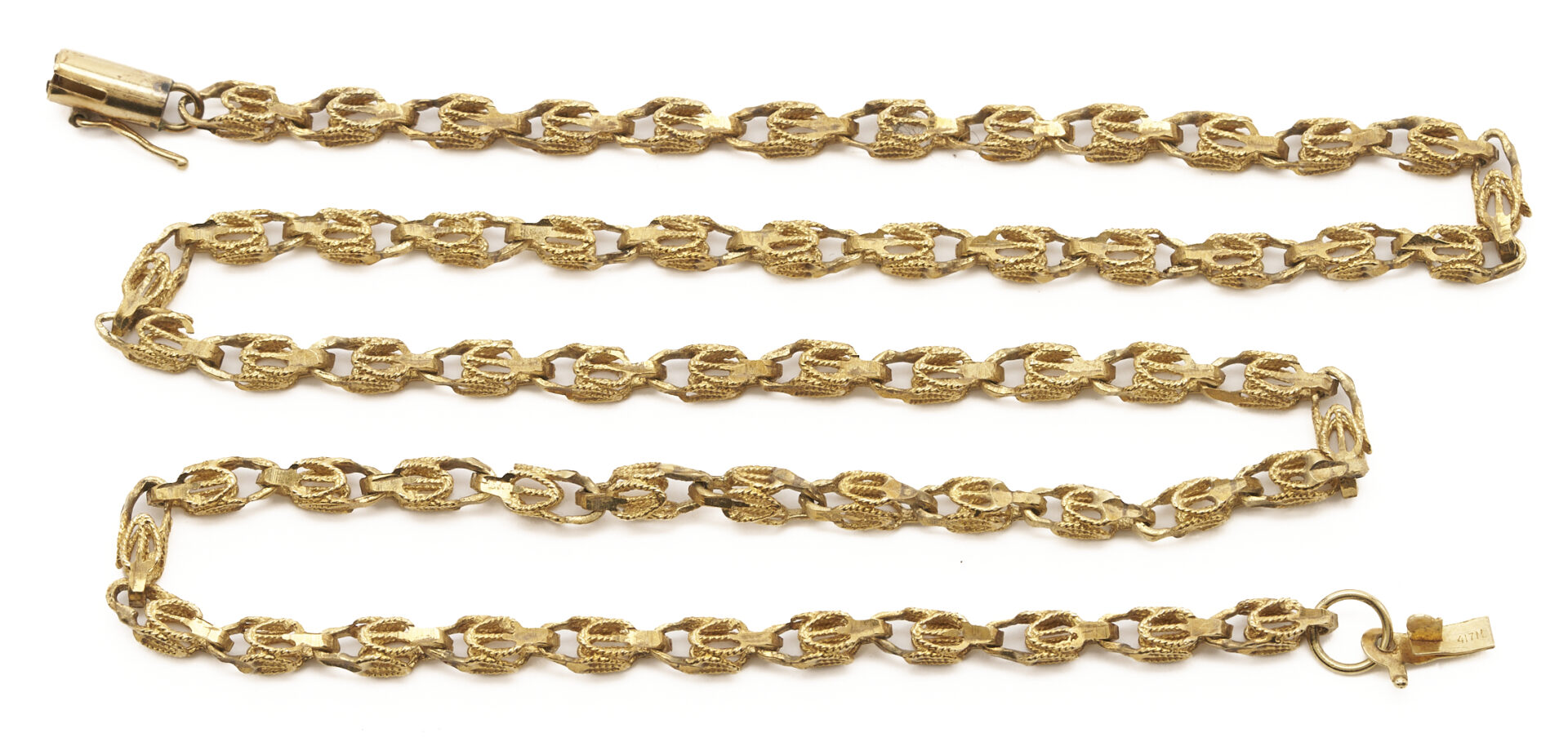 Lot 1261: 10K Yellow Gold Turkish Link Necklace