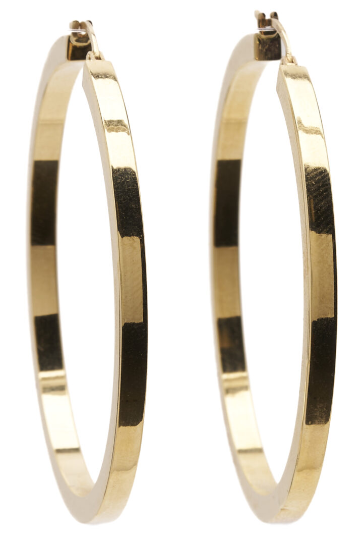 Lot 1265: Ladies 14K Yellow Gold Hoop Earrings