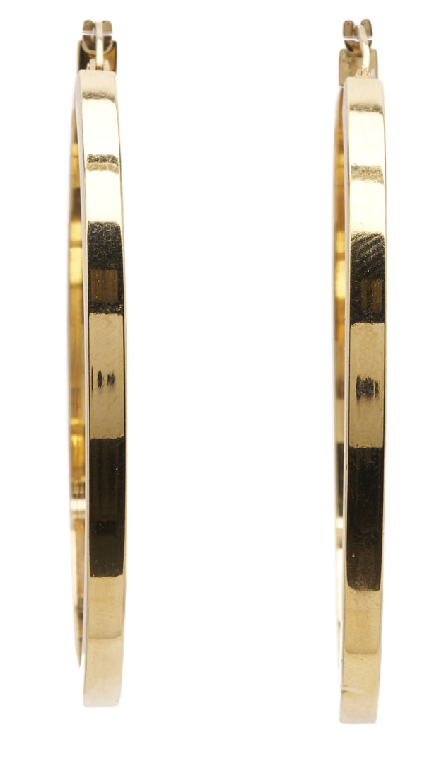 Lot 1265: Ladies 14K Yellow Gold Hoop Earrings