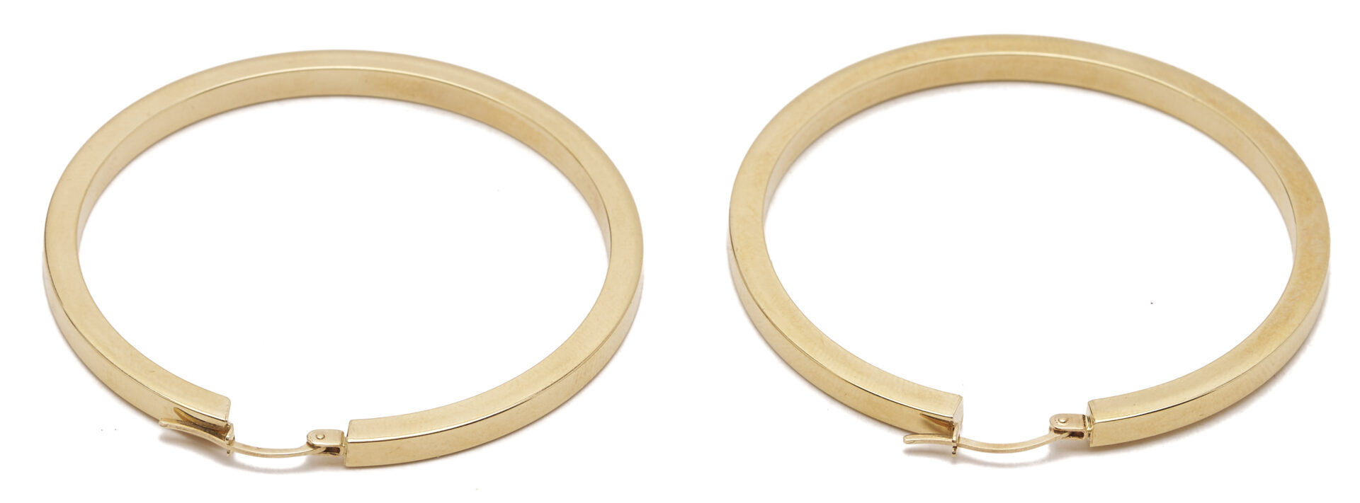Lot 1265: Ladies 14K Yellow Gold Hoop Earrings