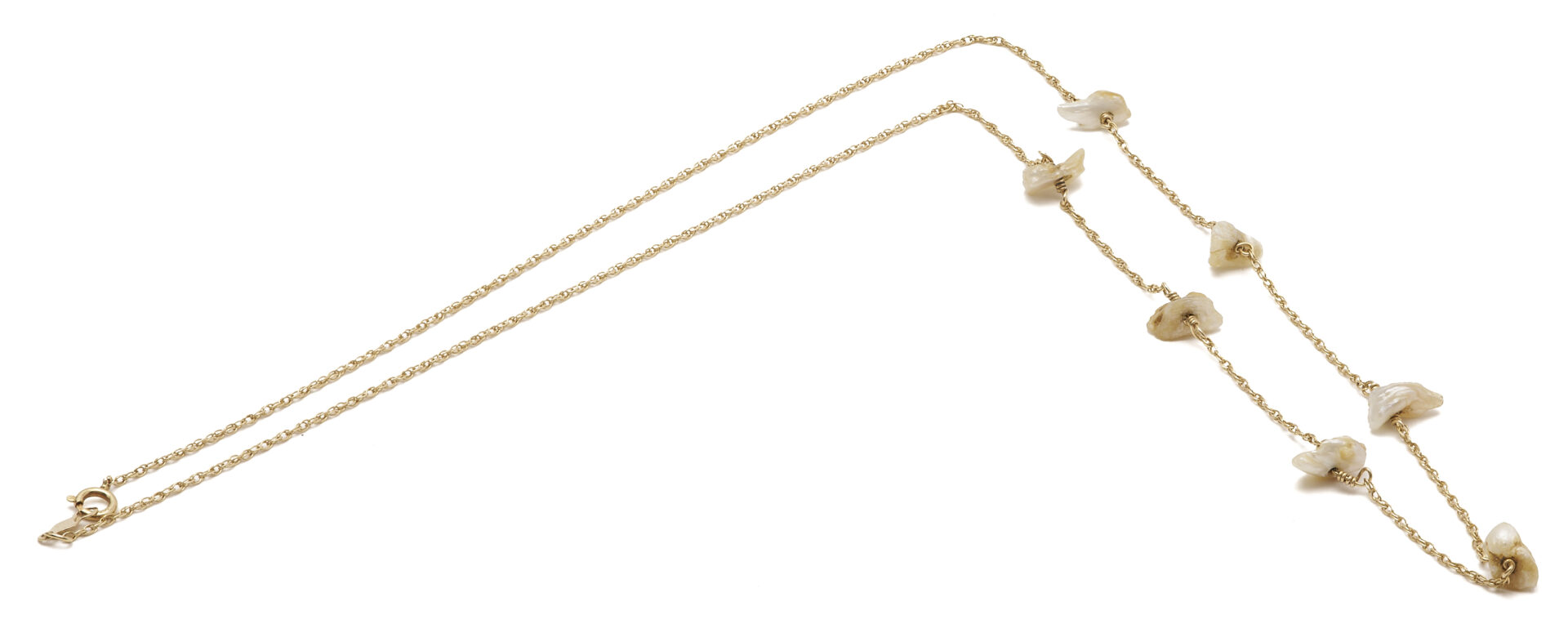 Lot 1267: 5 Pcs. Freshwater Pearl & Gold Jewelry