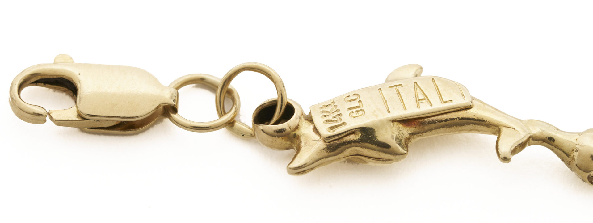 Lot 1268: 14kK Yellow Gold Dolphin Link Bracelet