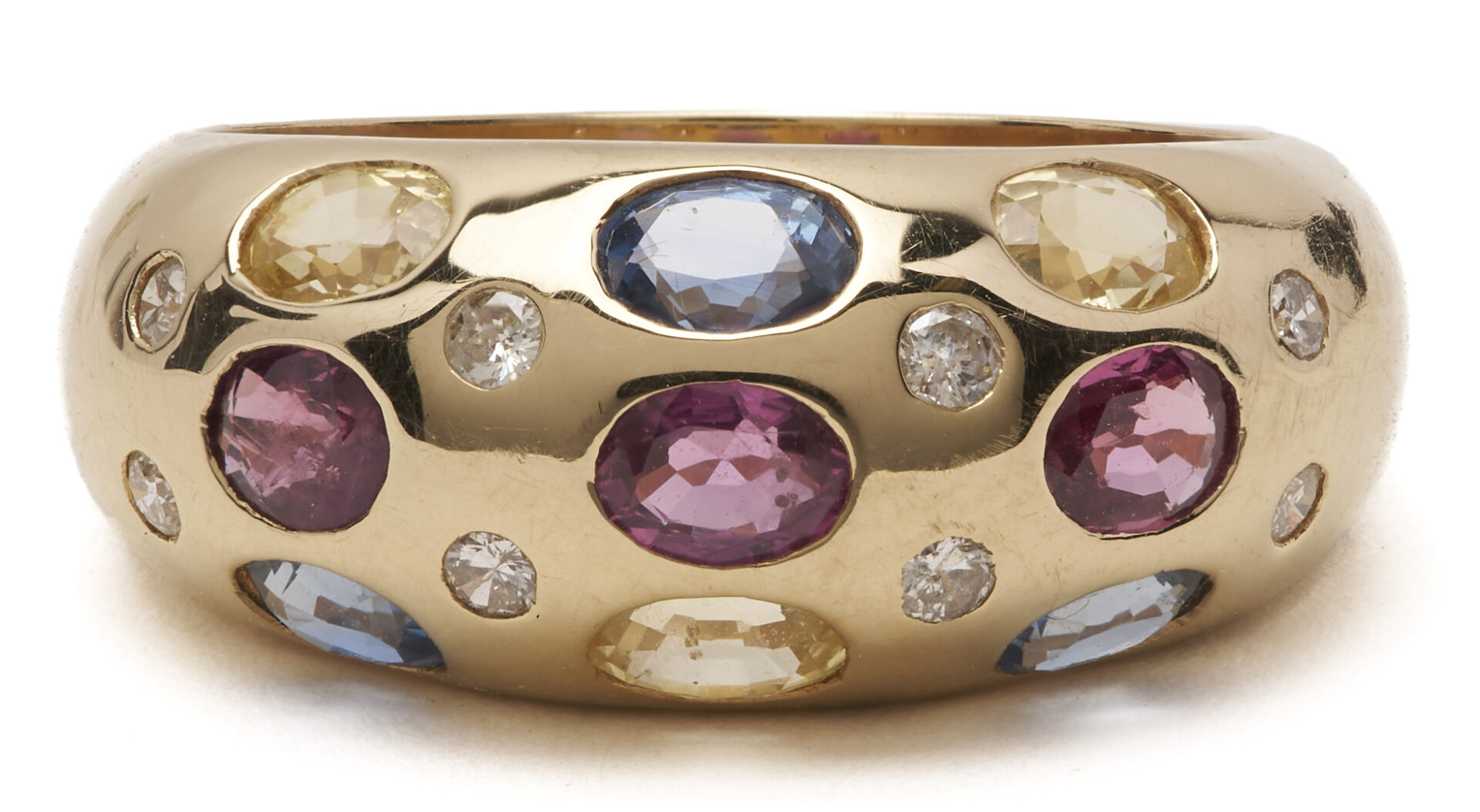 Lot 1271: Ladies’ 14K Gold Domed Gemstone Ring