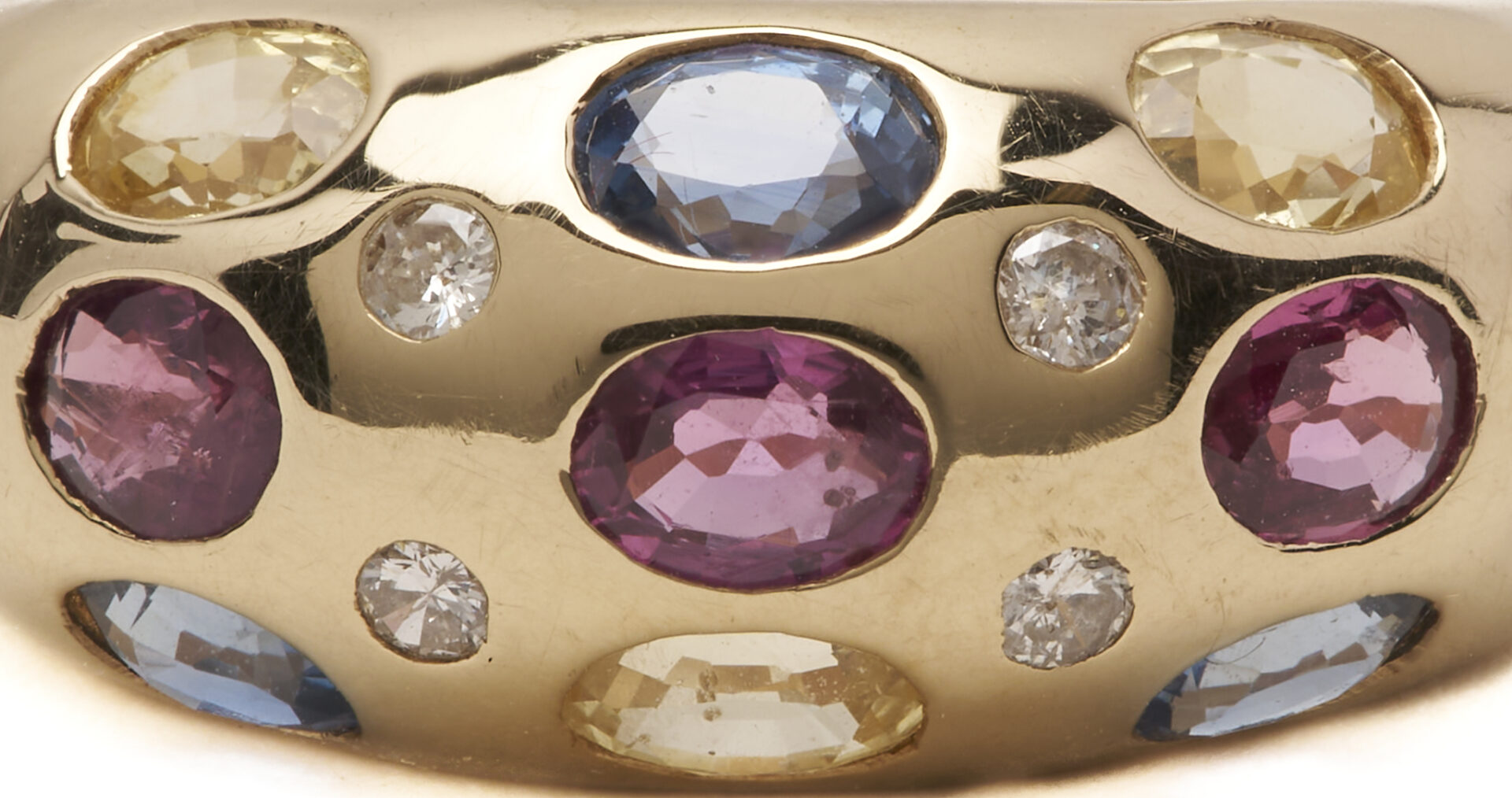 Lot 1271: Ladies’ 14K Gold Domed Gemstone Ring