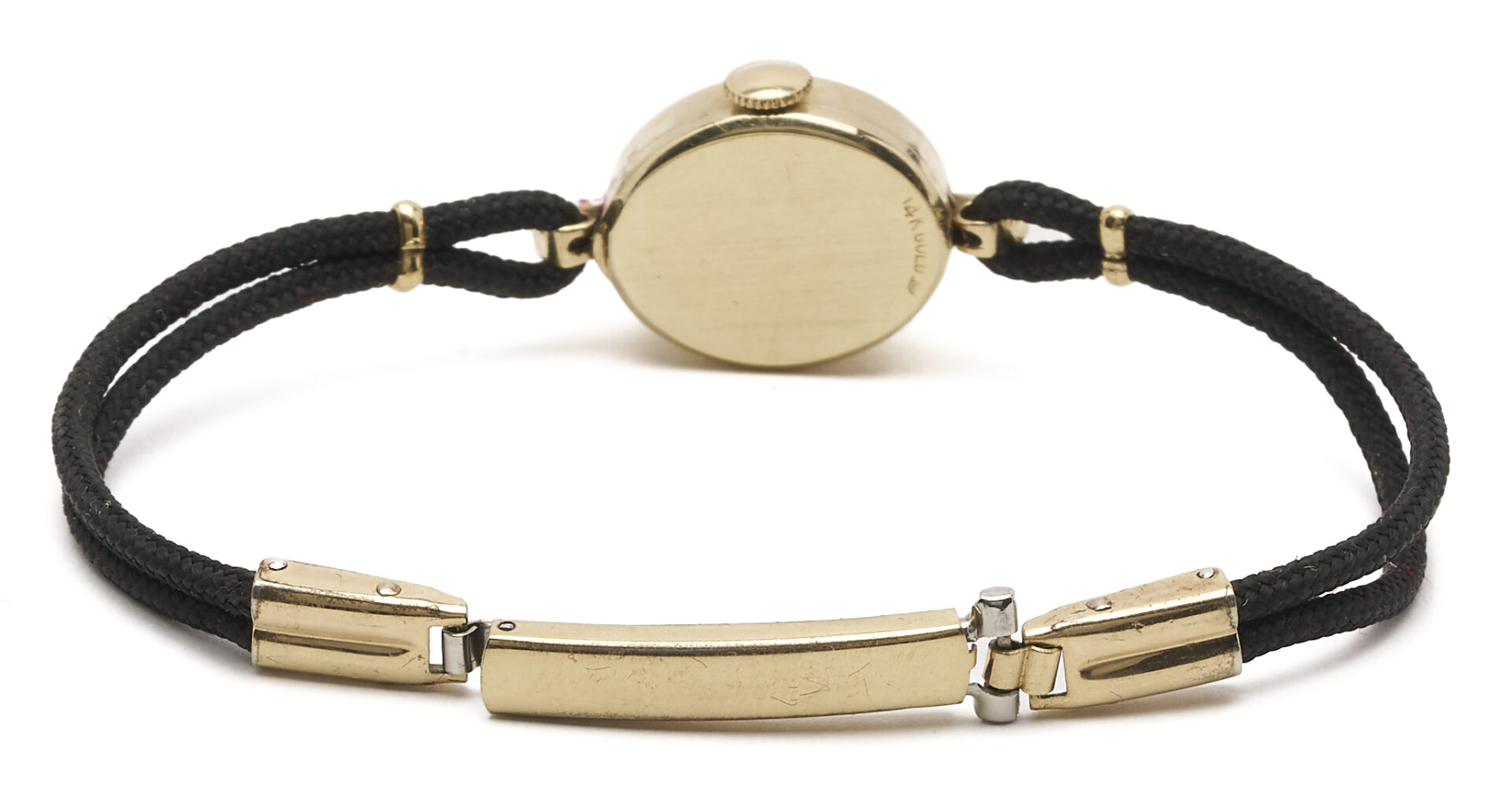 Lot 1272: 4 Gold Jewelry Pcs. incl. 18k Insect Brooch; Girard Perregaux Watch;  Jade Cat; Blue Topaz