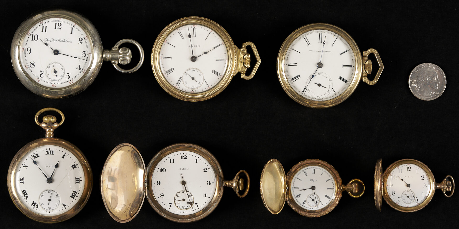 Lot 1275: 7 Elgin Pocket Watches