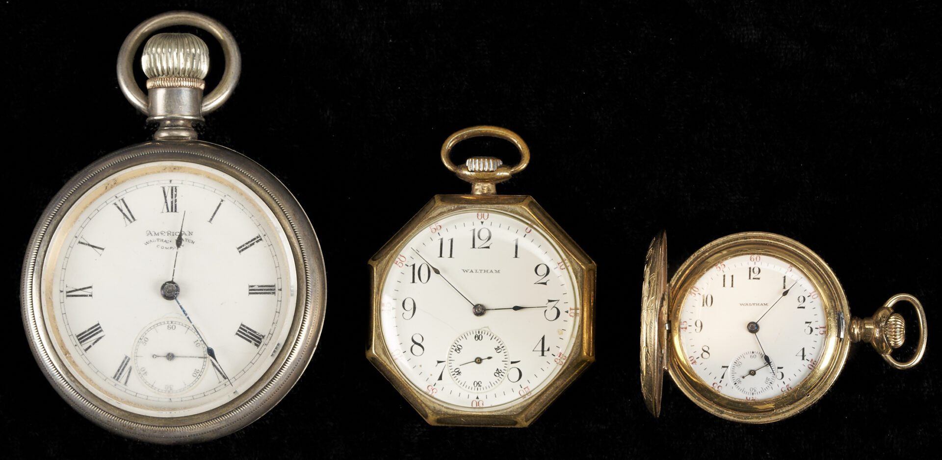 Lot 1276: 3 Waltham Pocket Watches