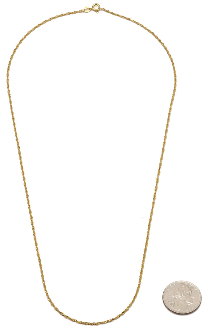 Lot 1278: 21K Yellow Gold Twisted Singapore Link Chain