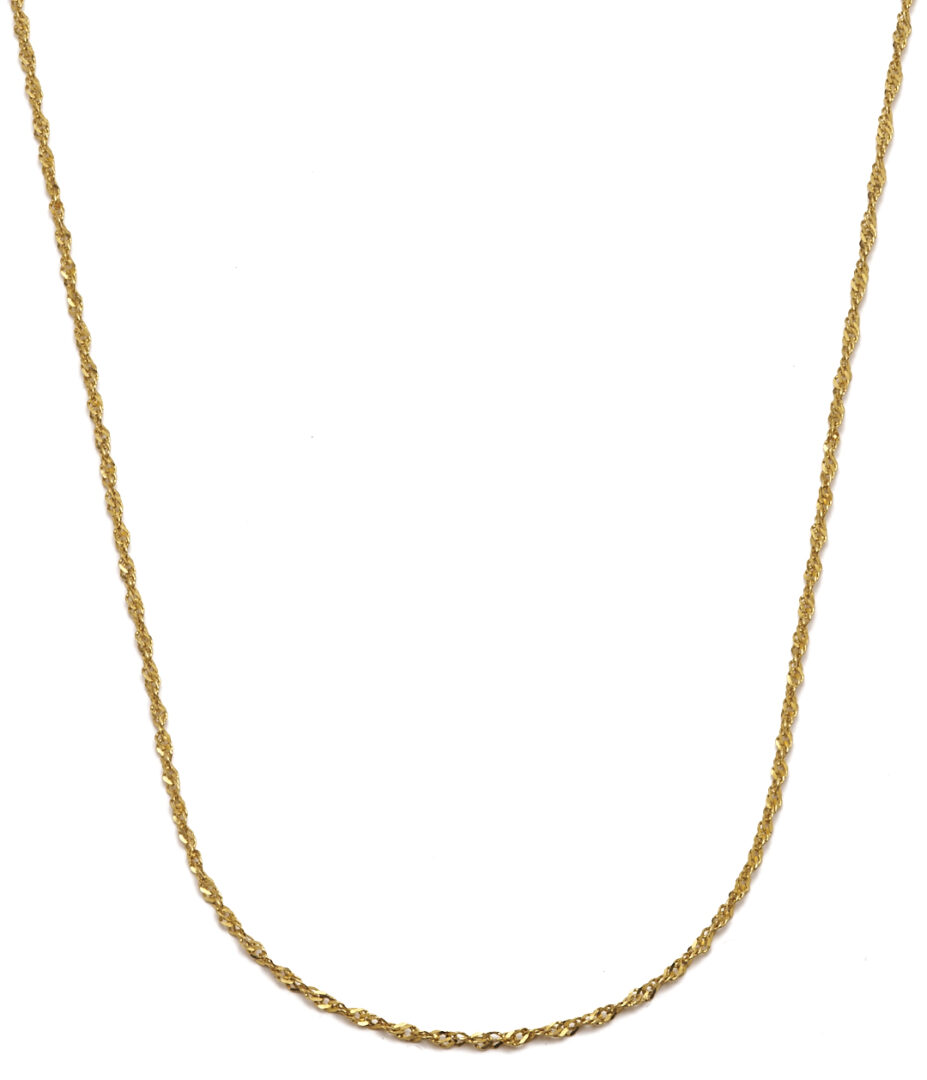 Lot 1278: 21K Yellow Gold Twisted Singapore Link Chain