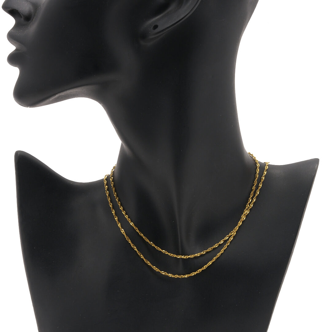 Lot 1278: 21K Yellow Gold Twisted Singapore Link Chain