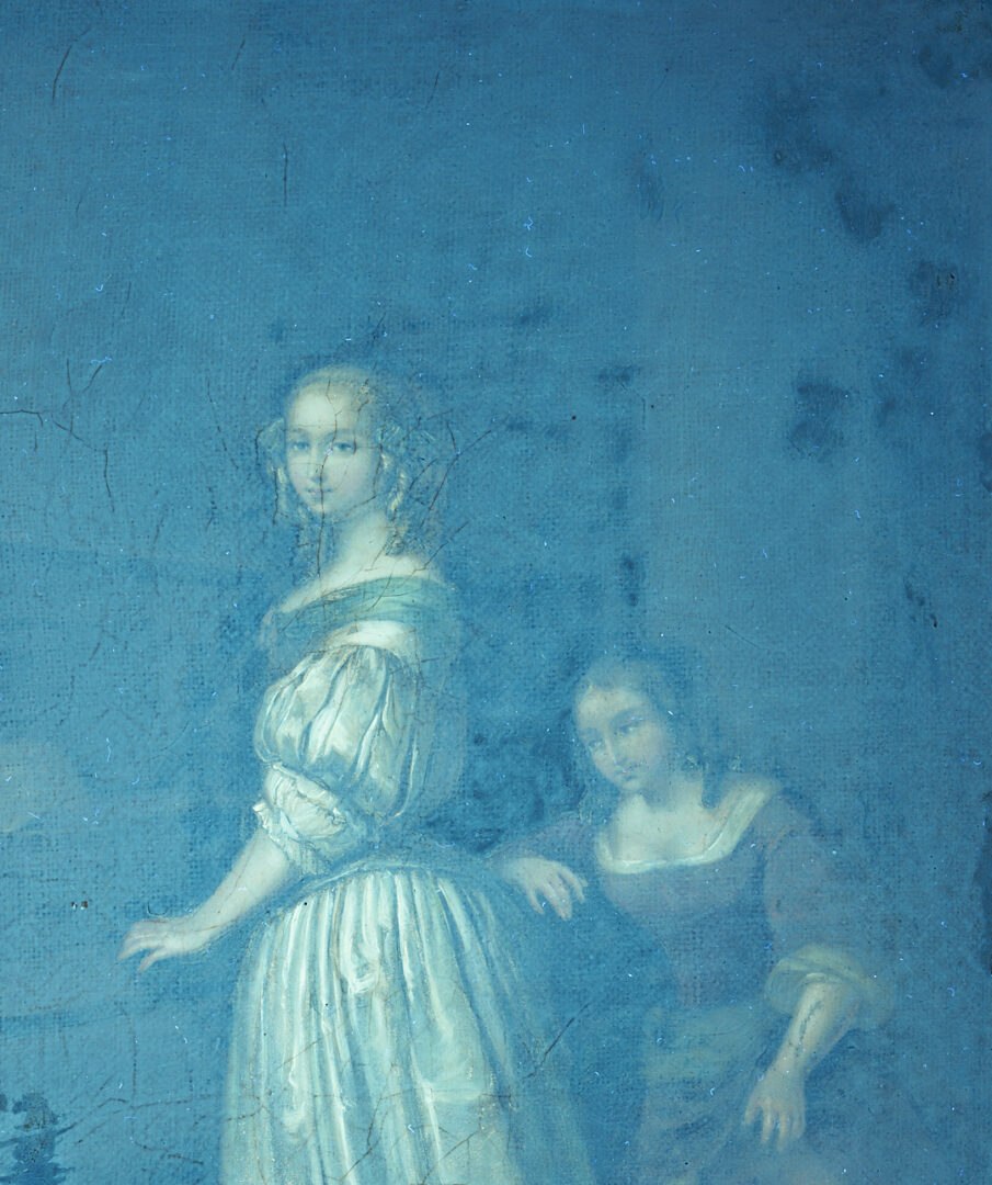 Lot 127: After Caspar Netscher O/C Baroque Genre Painting, A Duet