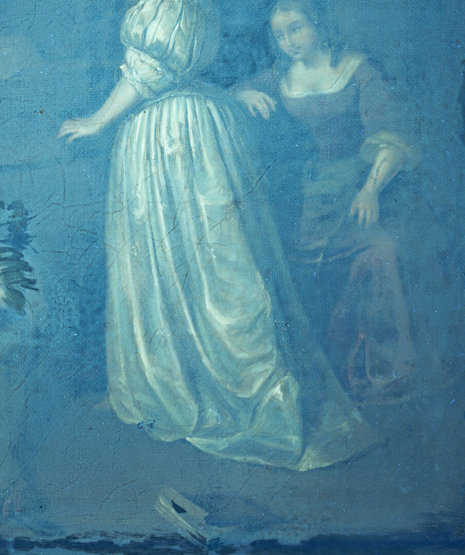 Lot 127: After Caspar Netscher O/C Baroque Genre Painting, A Duet