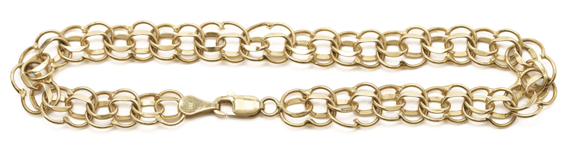 Lot 1282: 14K Yellow Gold Double Link Bracelet