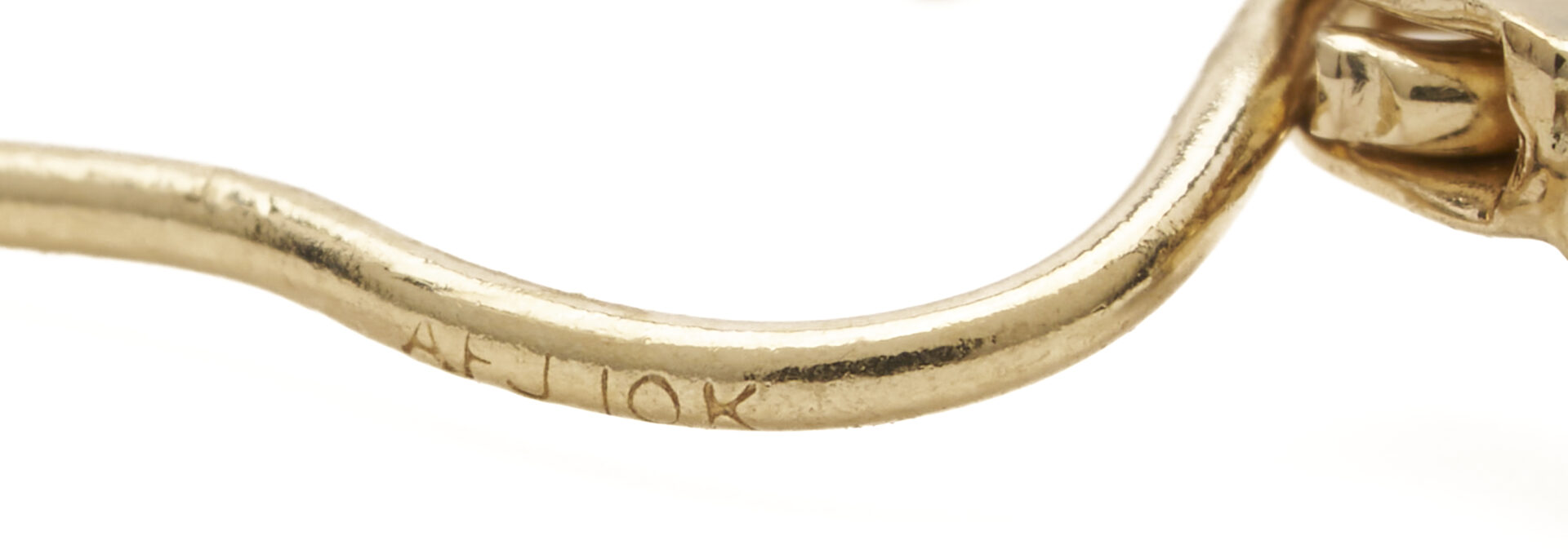 Lot 1284: 10K Gold Oval Hoop Earrings w/ Chanel Set Diamonds