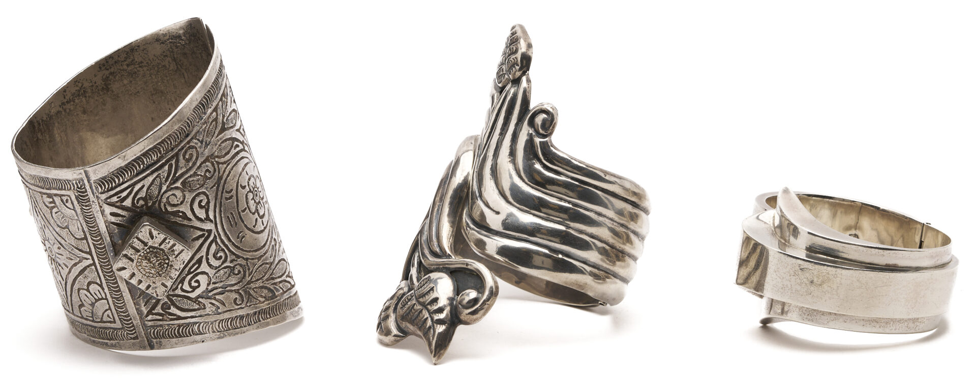 Lot 1288: 3 Ladies Silver Bracelets, incl.  Taxco