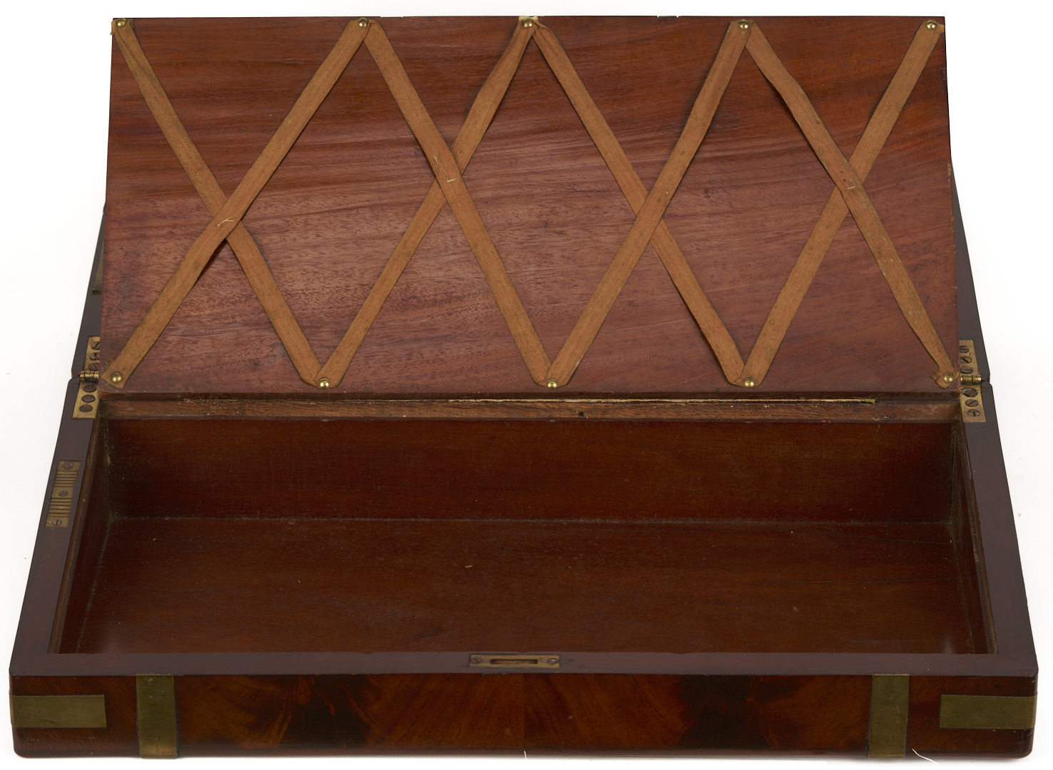 Lot 1289: Large English Brass Bound Writing Desk