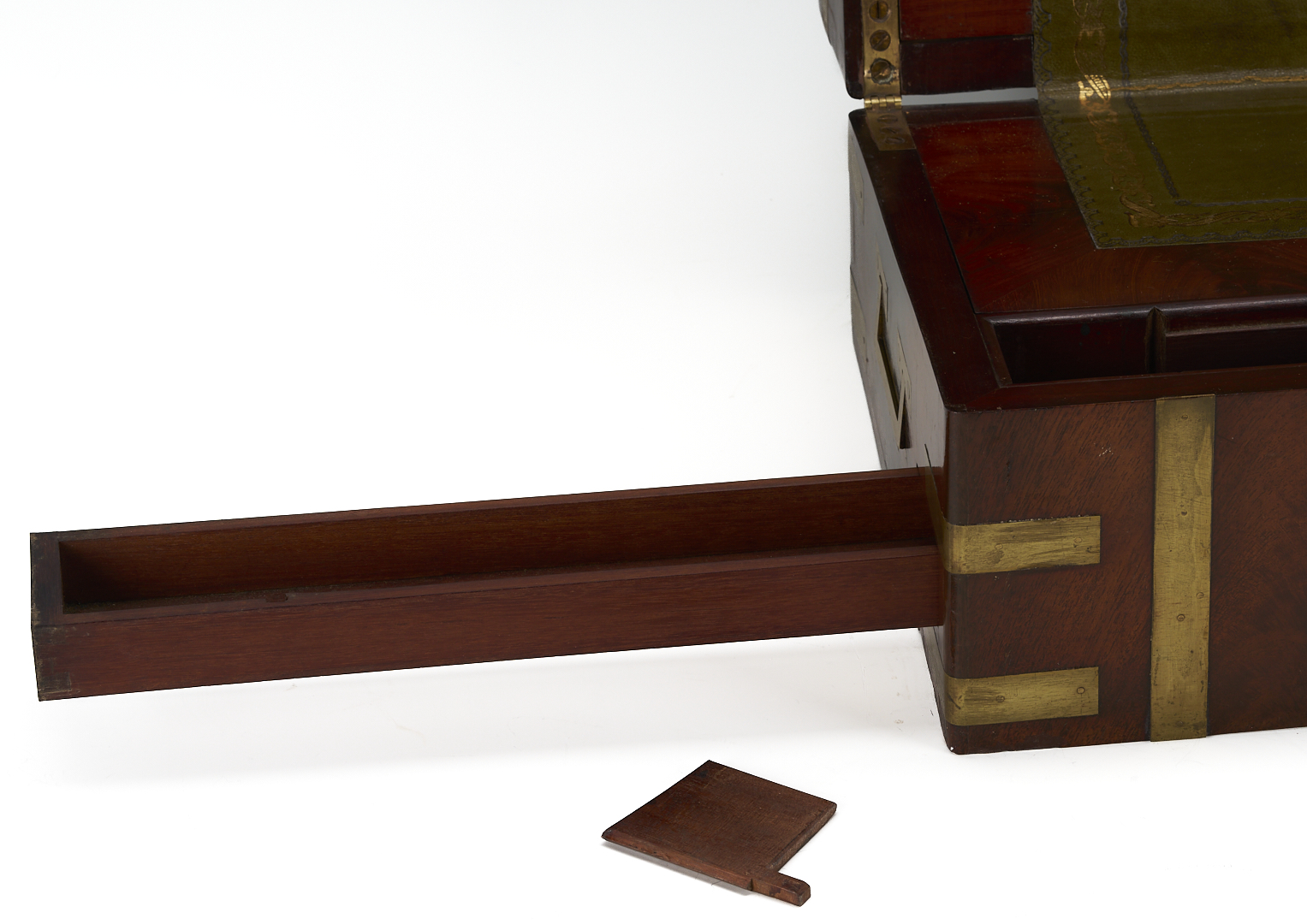 Lot 1289: Large English Brass Bound Writing Desk