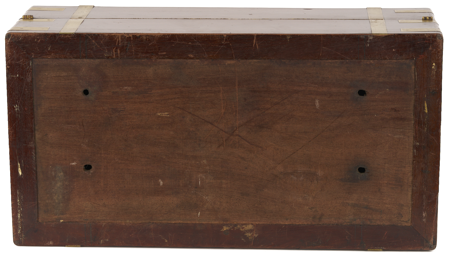 Lot 1289: Large English Brass Bound Writing Desk