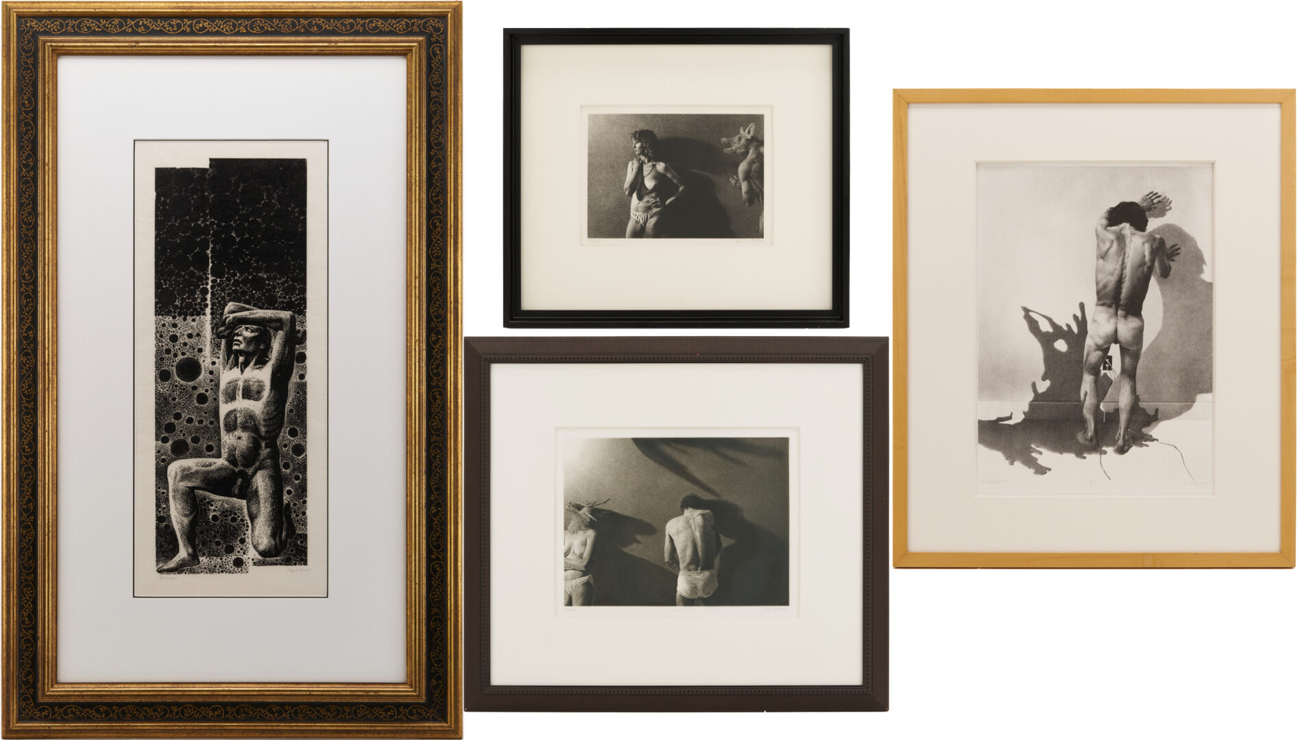 Lot 1294: 4 American Modernist Prints w/ Nudes, Lynd Ward & William Kitchens
