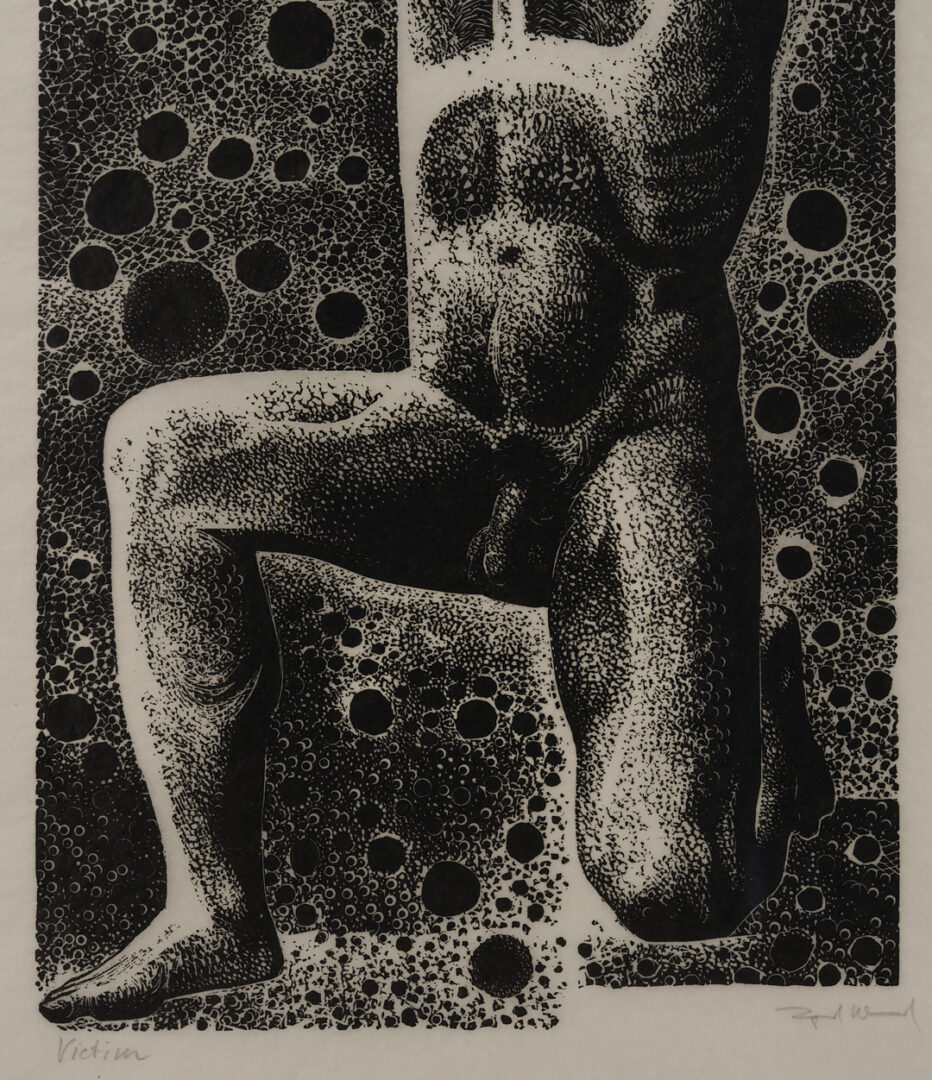 Lot 1294: 4 American Modernist Prints w/ Nudes, Lynd Ward & William Kitchens