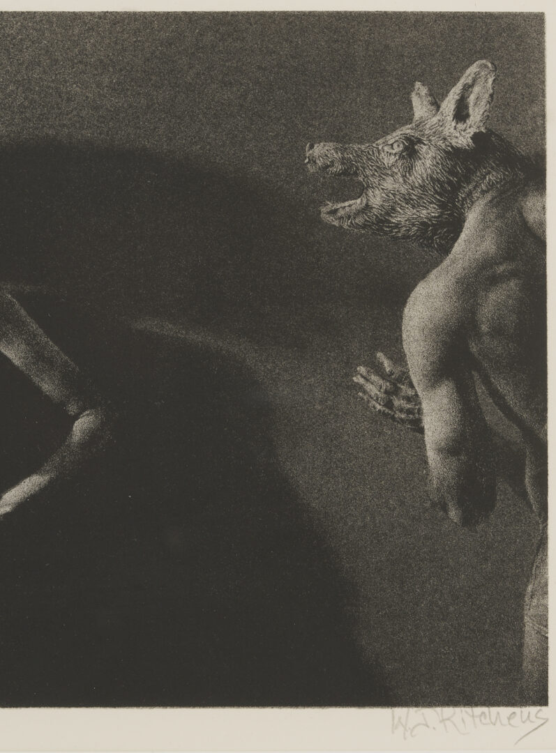 Lot 1294: 4 American Modernist Prints w/ Nudes, Lynd Ward & William Kitchens