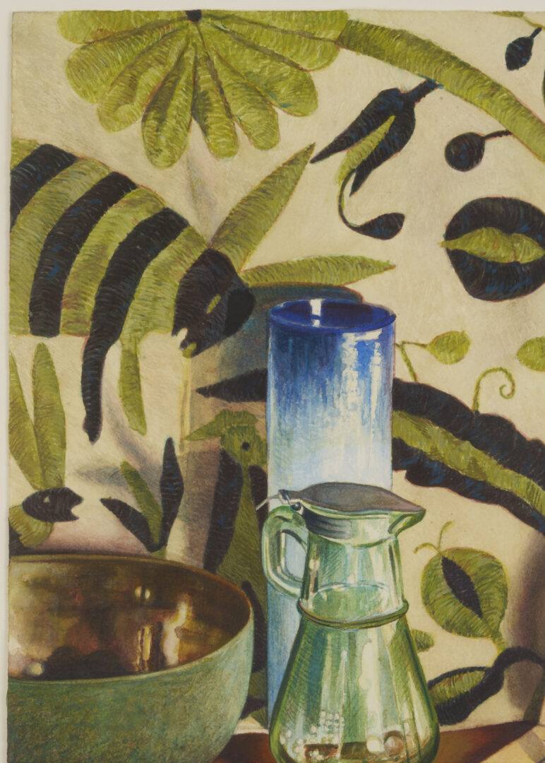 Lot 1296: Anne Miotke Watercolor, Game XI: Parcheesi