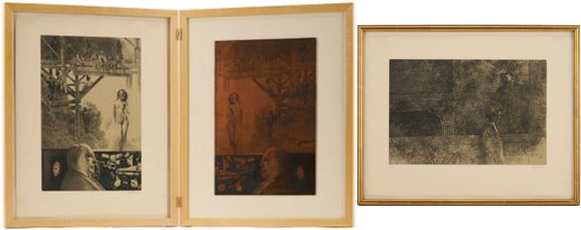 Lot 1297: 2 Peter Milton Etchings from The Jolly Corner, Plus Copper Plate