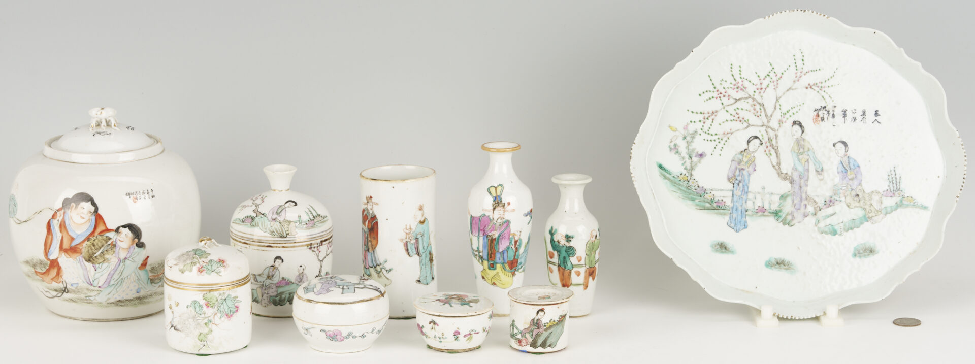 Lot 12: 10 Pcs. Chinese Famille Rose Porcelain
