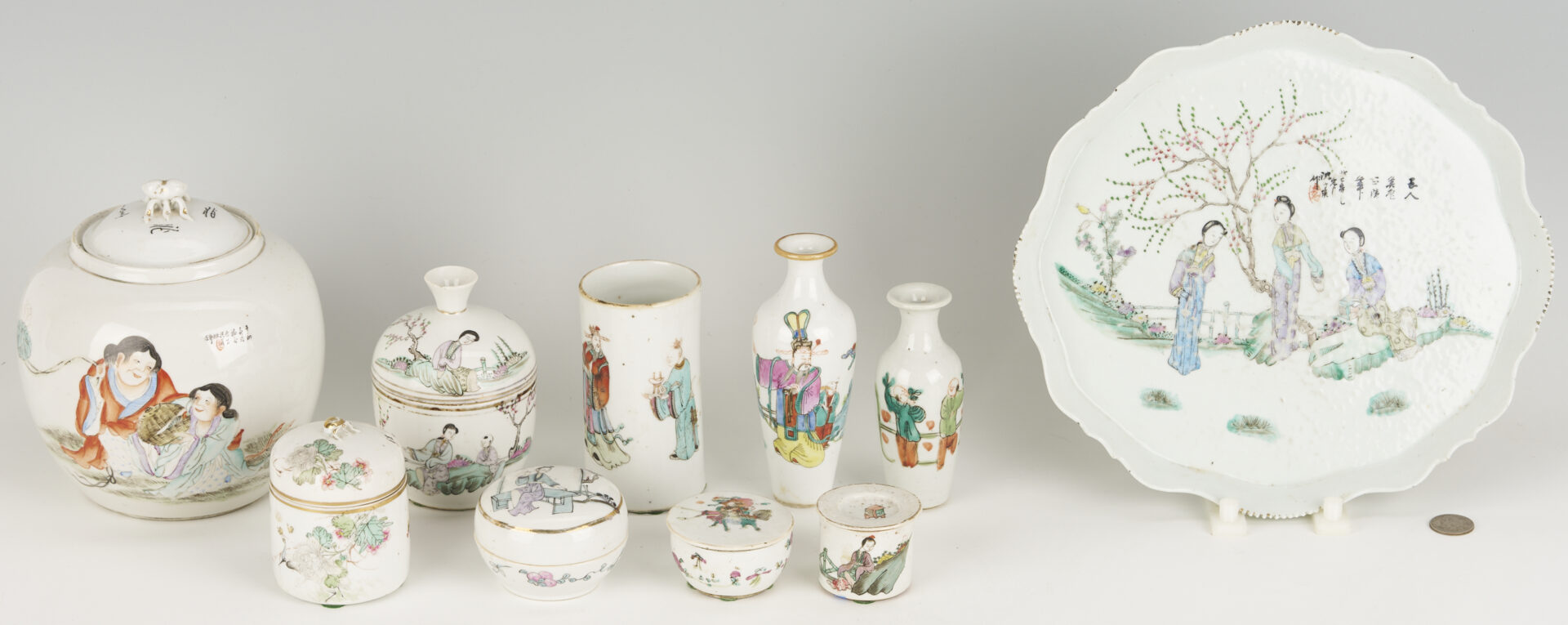 Lot 12: 10 Pcs. Chinese Famille Rose Porcelain