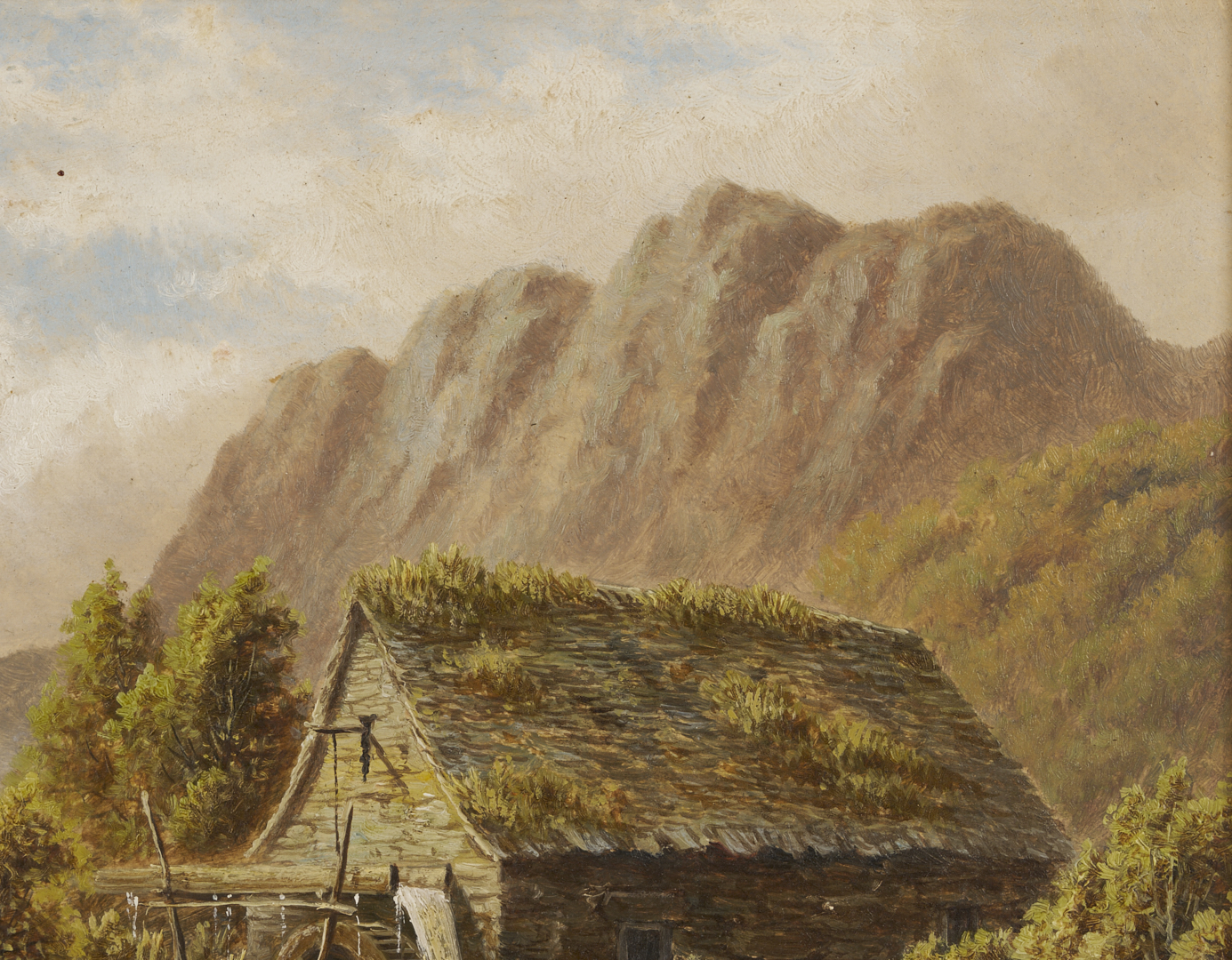 Lot 1302: Robert Mann O/C Landscape w/ Fisherman Plus Artist’s Box