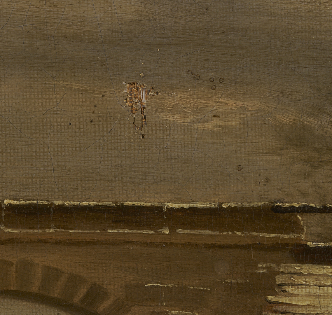 Lot 1303: Continental Winter Landscape Painting, Illegibly Signed
