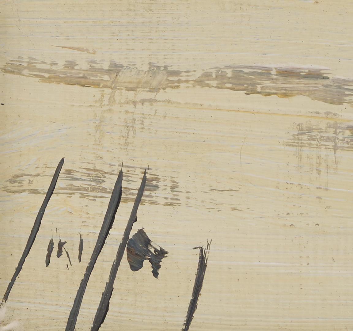Lot 1304: Pair Small French Beach Scene Paintings, O/C