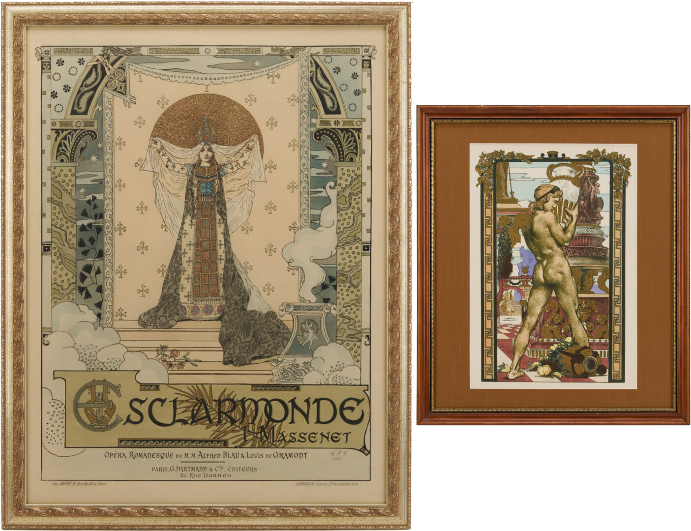 Lot 1306: 2 French Art Nouveau Works: Gorguet Opera Poster & Desvallieres Print