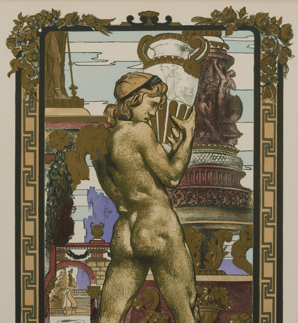 Lot 1306: 2 French Art Nouveau Works: Gorguet Opera Poster & Desvallieres Print