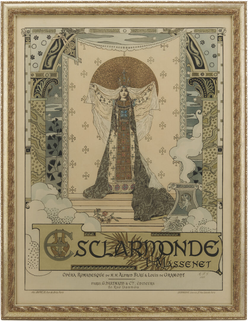Lot 1306: 2 French Art Nouveau Works: Gorguet Opera Poster & Desvallieres Print