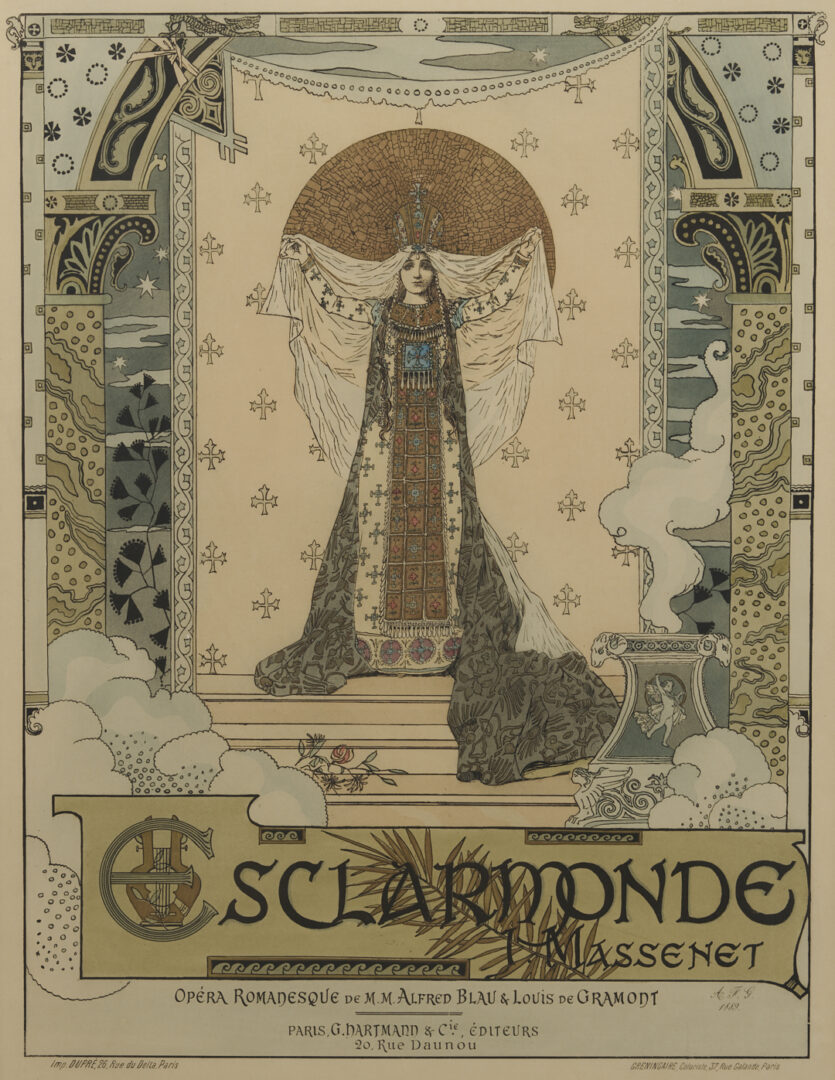 Lot 1306: 2 French Art Nouveau Works: Gorguet Opera Poster & Desvallieres Print