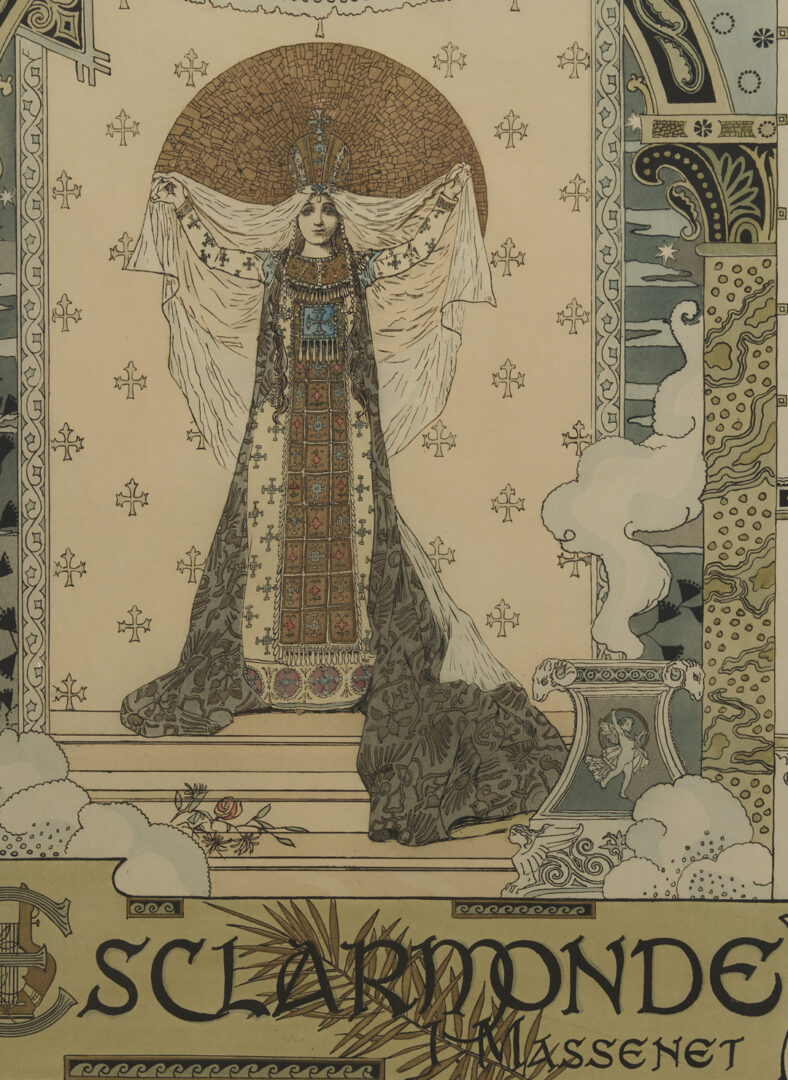 Lot 1306: 2 French Art Nouveau Works: Gorguet Opera Poster & Desvallieres Print