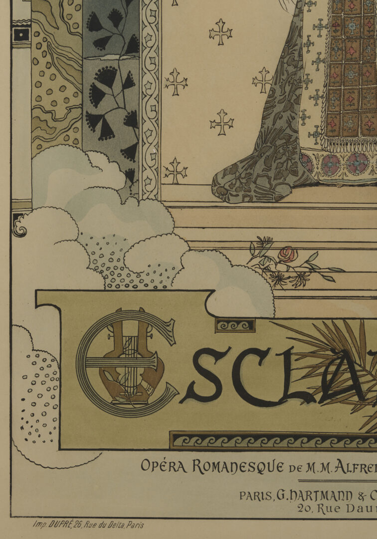 Lot 1306: 2 French Art Nouveau Works: Gorguet Opera Poster & Desvallieres Print