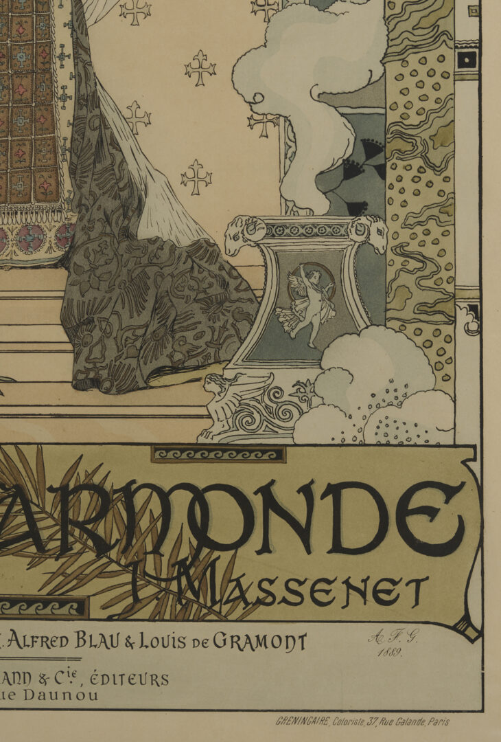 Lot 1306: 2 French Art Nouveau Works: Gorguet Opera Poster & Desvallieres Print