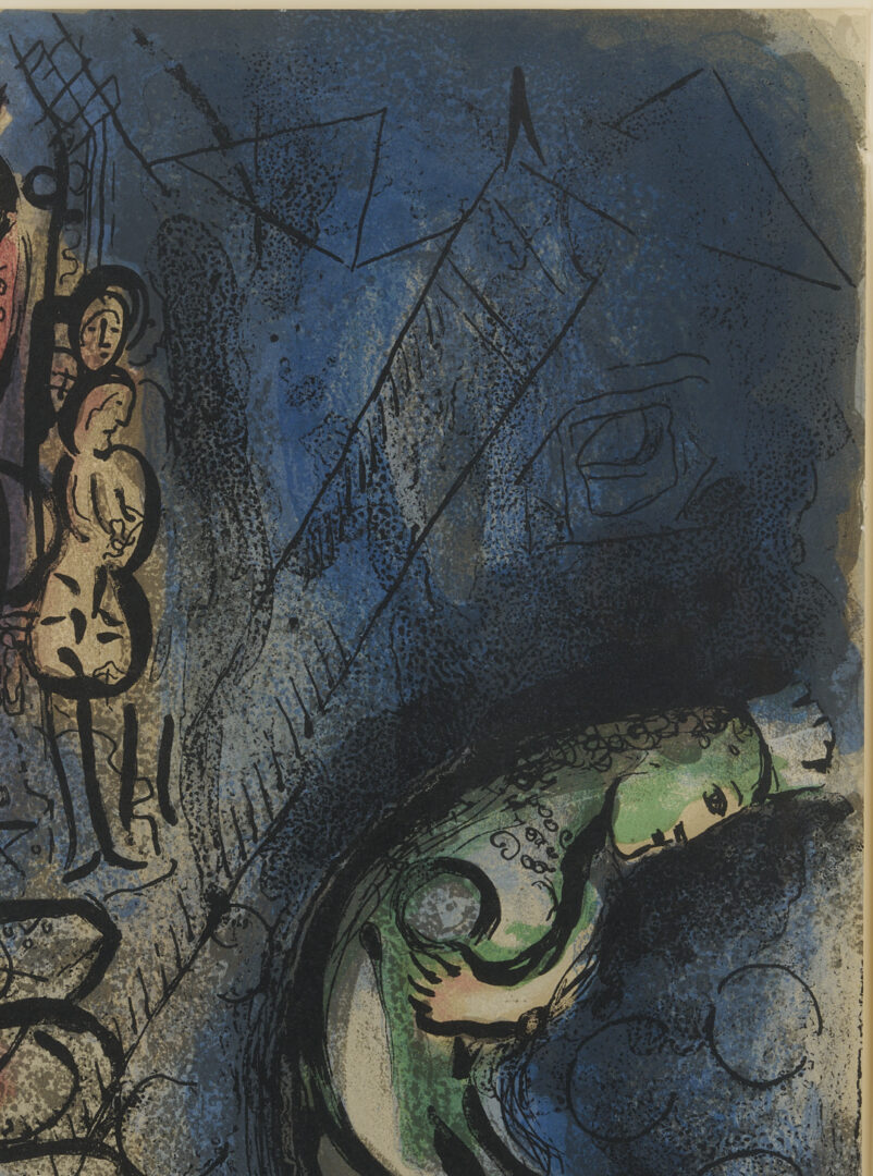 Lot 1308: 2 Chagall Prints: Le Pere Mitiai et Le Pere Miniai, Les Ames Mortes, & Assuerus Chasse Vasthi, The Bible