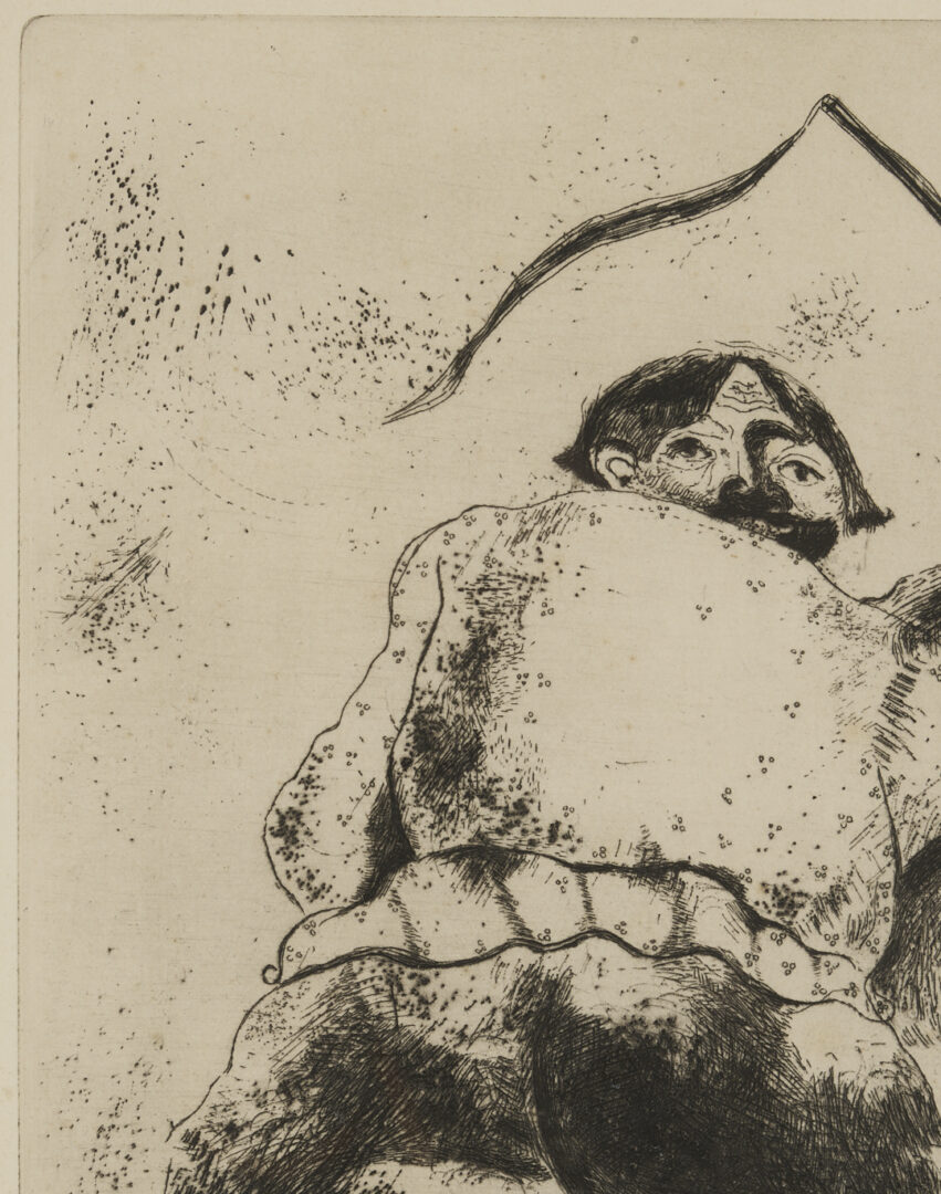 Lot 1308: 2 Chagall Prints: Le Pere Mitiai et Le Pere Miniai, Les Ames Mortes, & Assuerus Chasse Vasthi, The Bible