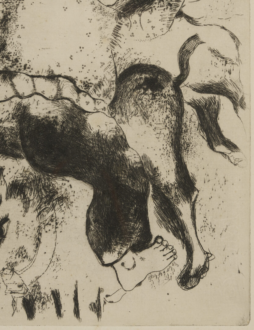 Lot 1308: 2 Chagall Prints: Le Pere Mitiai et Le Pere Miniai, Les Ames Mortes, & Assuerus Chasse Vasthi, The Bible