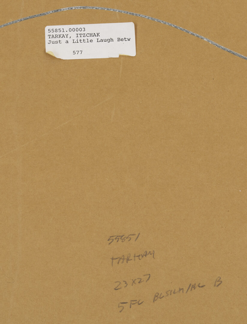 Lot 1309: Itzchak Tarkay W/C Painting, Just a Little Laugh Between Us