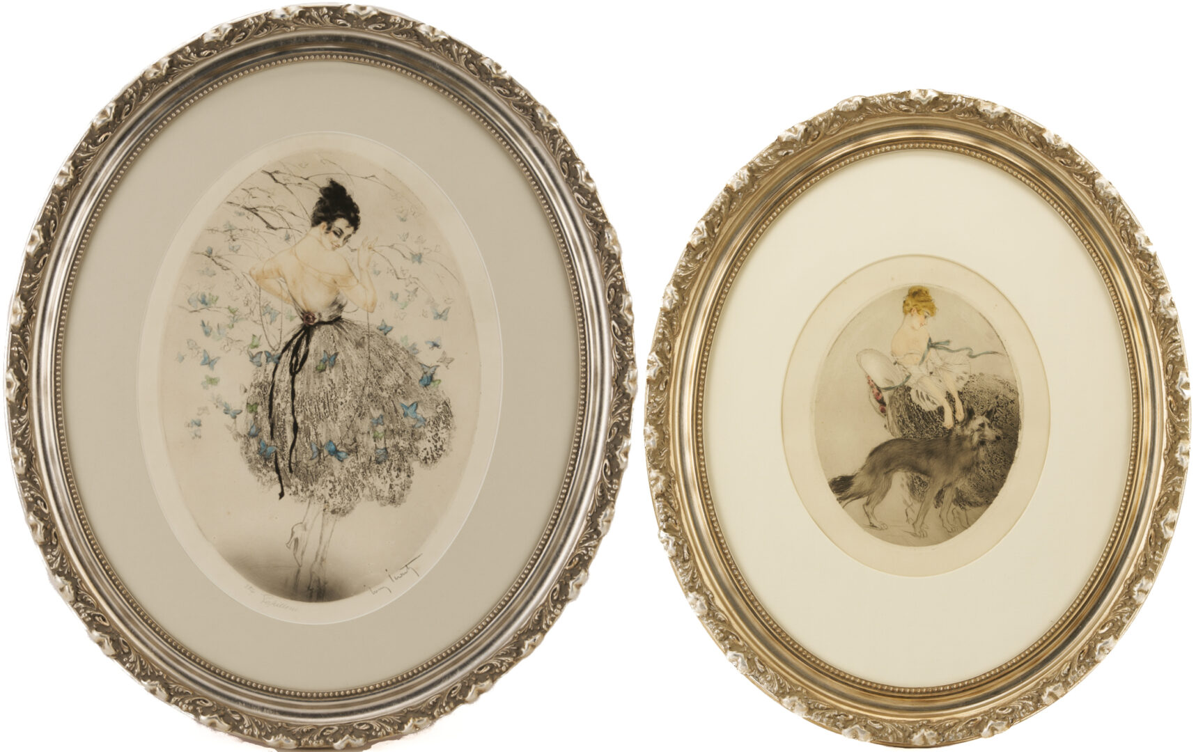 Lot 1310: 2 Louis Icart Etchings, Papillion AKA String of Beads & Tsar