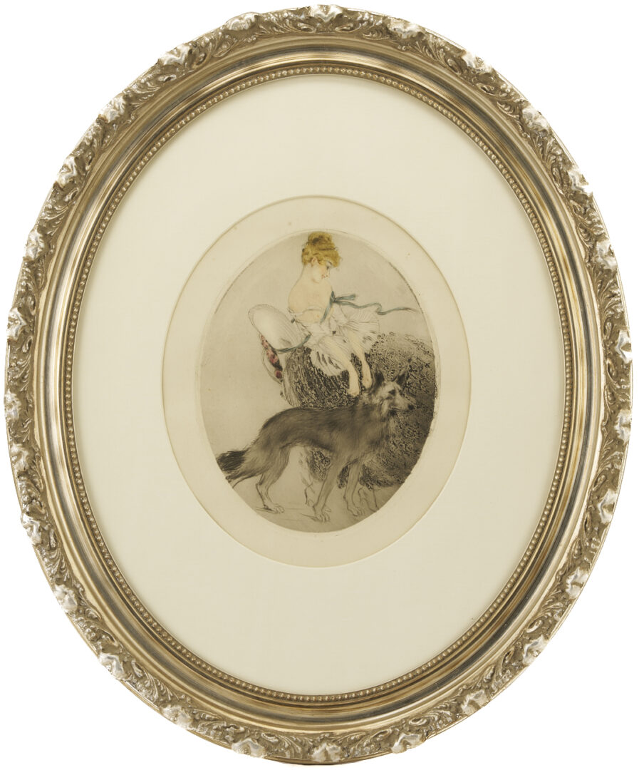 Lot 1310: 2 Louis Icart Etchings, Papillion AKA String of Beads & Tsar
