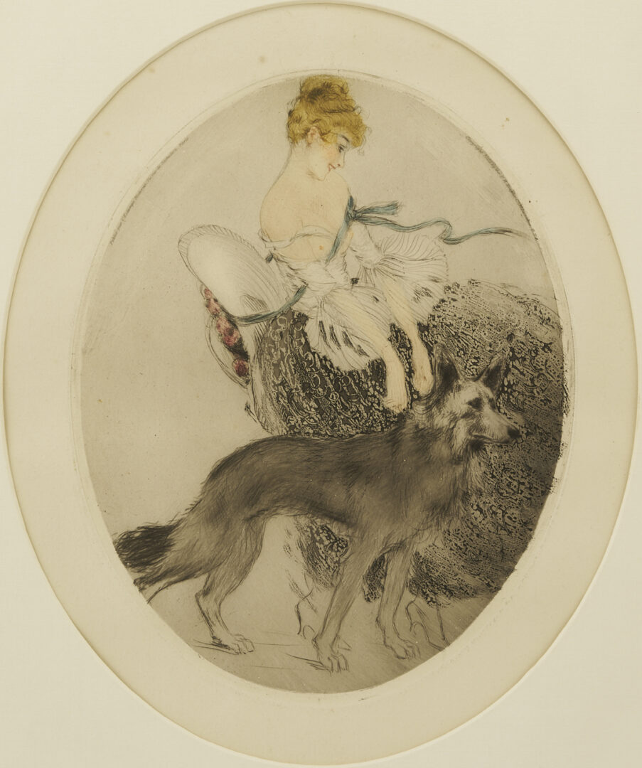 Lot 1310: 2 Louis Icart Etchings, Papillion AKA String of Beads & Tsar