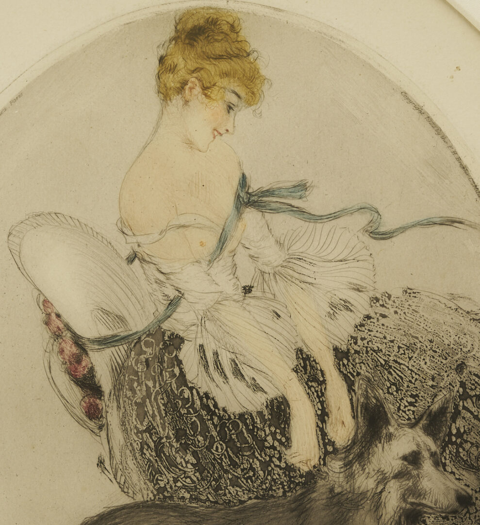 Lot 1310: 2 Louis Icart Etchings, Papillion AKA String of Beads & Tsar