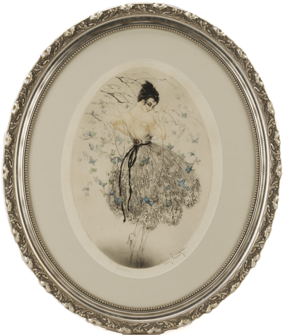 Lot 1310: 2 Louis Icart Etchings, Papillion AKA String of Beads & Tsar